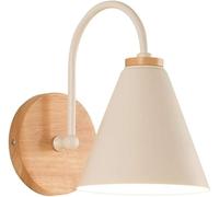 Applique Murale Intérieure Lumière à Piles, Appliques sans Fil Lumières avec Télécommande, Lampe Moderne en Métal Décor pour Chambre à Coucher sans Fil Restaurant, Black+Wood