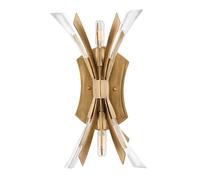 Applique Murale Intérieure Moderne 43,8 Cm De Haut En Cristal Métal Doré 2x E14