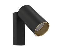 Applique Murale Intérieure Noire Dorée Offerte H: 11,5 Cm GU10 Pour Lire