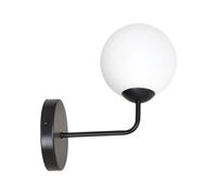 Applique murale intérieure noire et blanche en verre - Abat-jour moderne E14 - Lampe murale pour chambre à coucher, salon