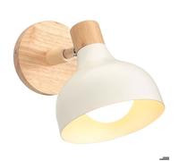 Applique murale intérieure - Rétro Ø15 cm - E27 - Blanc - Métal & bois articulée