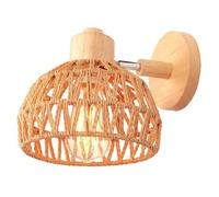 Applique murale intérieure - SMOTOP - Bois & chanvre - Ø20 cm - Douille E27