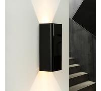 Applique Murale Intérieure Up Down Noir Brillant GU10 Métal Moderne