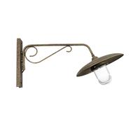 Applique Murale IP44 En Bronze Antique Mat E27 En Verre En Laiton Réel