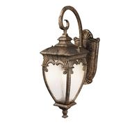 Applique Murale Jardin Lanterne Verre Aluminium Or IP44 H:48 CM E27 Extérieure