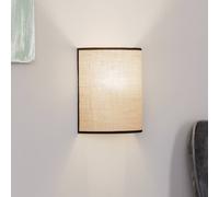 Applique murale Jute&black Duolla, dimmable, marron, Salon / Salle à manger, Textile / Tissu / Soie, Maison de campagne / Rustique, Applique Murale Tissu