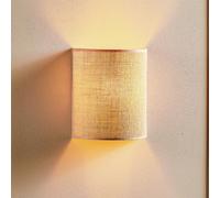 Applique murale Jute Euluna, dimmable, marron, Salon / Salle à manger, Textile / Tissu / Soie, Maison de campagne / Rustique, Applique Murale Tissu