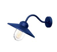 Applique murale KLAMPENBORG 1xE27 60W IP44 acier inoxydable bleu marine, verre transparent H:25,5cm L:27,5cm dimmable