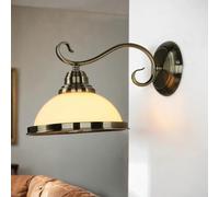 Applique murale laiton antique avec abat-jour en verre Applique murale vintage Art Nouveau P:31 cm E27 Applique murale salon couloir Applique murale antique