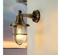 Applique Murale Laiton IP64 Maritime E27 Santorin Extérieur Lampe Porte Terrasse