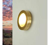 Applique Murale Laiton IP64 Maritime Petit Ø14cm Agia Extérieur Lampe Porte