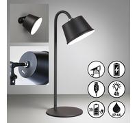 Applique Murale Lampe Capteur Gradateur Noir Batterie LED 3in1 Plafond Extérieur