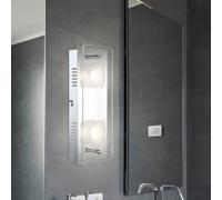 Applique Murale Lampe de Chambre 2 à Flammes Verre Satiné LED L 28 CM