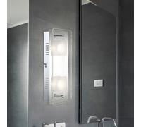 Applique Murale Lampe de Chambre 2 à Flammes Verre Satiné LED L 28 CM