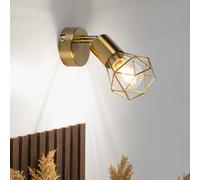 Applique murale applique couloir lumière chambre lumière lampe de salon, métal doré, spot mobile, E14, H 13,5 cm