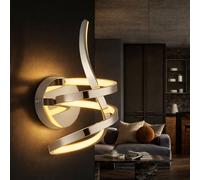 Applique Murale Lampe De Chambre Chromée Tournée 1 Flamme LED H 35 Cm