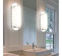 Applique Murale Lampe de Chambre Couloir Verre Opale Argent LED 2er Set