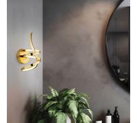 Applique murale dorée Applique LED Lampe de couloir Lampe de salon tournée, métal aluminium, 18W 900lm blanc chaud, LxH 16x35 cm