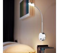 Applique Murale Lampe De Chambre Flexo Réglable Chromé Verre LED 51 Cm