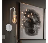 Applique murale en laiton blanc rétro LED applique murale liseuse lampe de chambre, 7W 720lm blanc chaud, LxH 10,5 x36 cm