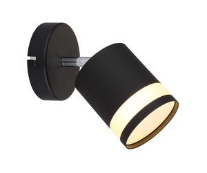 Applique murale lampe de chambre lampe opale noire réglable 1 lumière LED