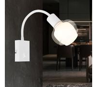 Applique Murale Lampe de Chambre Lecture Flexo-Spot Blanc H 46,5 CM