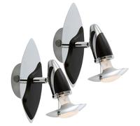 Applique Murale Lampe de Chambre Spot Réglable Bois Noir 2er Set
