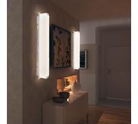 Applique murale lampe de salon lampe de salle à manger applique murale lampe de chambre lampe de couloir, verre chromé satiné, LED 15W 1160Lm 3200K blanc chaud, L 61 cm, lot de 2