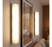 Lampe murale de salon Lampe de salle à manger Lampe murale de chambre à coucher Lampe de couloir, chrome verre satiné, LED 15W 1160Lm 3200K blanc chaud, L 61 cm, 2 pièces