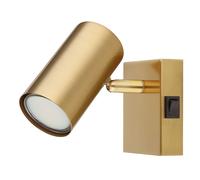 Applique murale Lampe de couloir Applique murale Spot mobile Lampe de chambre à coucher, métal doré, 1x douille GU10, LxH 7x10 cm