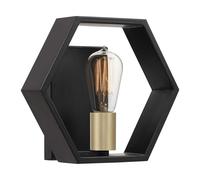 Applique murale, lampe de couloir, lampe de chambre, acier, noir, diamètre 25,4 cm, 1 ampoule