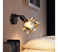 Applique Murale Lampe De Couloir Lampe De Chambre Noir Or Cristaux