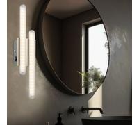 Applique murale lampe de couloir lampe de salon avec tiges en métal, 2 flammes chrome argent, LED 4W 260Lm, blanc chaud, LxlxH 40x10x5,5cm