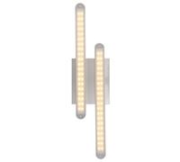 Applique murale lampe de couloir lampe de salon avec tiges en métal, 2 flammes chrome argent, LED 4W 260Lm, blanc chaud, LxlxH 40x10x5,5cm