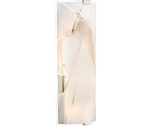 Applique murale, lampe de couloir, lampe d'escalier, applique LED, lampe de chambre, chrome, verre satiné, 2x 3W 2x 320lm blanc chaud, LxH 15x36 cm