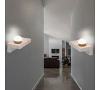 Applique murale moderne, lampe de couloir, lampe de chambre, applique LED béton, 7W 690lm blanc chaud, LxH 30x17,5 cm, lot de 2