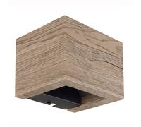 Applique murale lampe de couloir LED haut vers le bas cône lumineux réglable aspect bois
