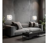 Applique murale en verre cristallin, luminaire de salon, de couloir, chrome, cristaux K5, LxlxH 12x12x9 cm, lot de 2