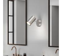 Applique murale Spot orientable Applique argentée Lampe de couloir mobile, métal, douille GU10, LxlxH 12x8x10 cm