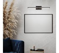 Lampe à tableau LED rechargeable USB Lampe murale télécommande interrupteur Lampe à tableau pivotante noire, fixation magnétique, 3,5W 200Lm blanc chaud, L 40 cm