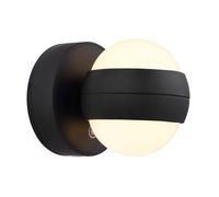 Applique murale, lampe de couloir, variateur tactile, lumière à piles, noir opale, D 10 cm