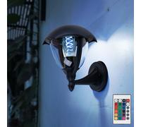 Applique Murale Lampe De Jardin Façade Alu Verre Télécommande Variateur RGB LED