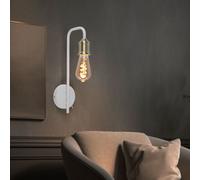 Applique Murale Lampe de Lecture Chevet Blanc Laiton Luminaire de Salon H 36 CM