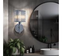 Applique en cristal éclairage de salon chrome hall lumière argent métallisé
