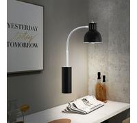 Spot mural applique murale LED flexible applique murale noire lampe de chevet chambre, métal, 5W 270lm blanc chaud, H 33 cm