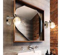 Spot mural applique murale orientable lampe de chambre lampe de lecture, verre métallisé argenté, 1x E14, LxH 9,5 x 11,5 cm, lot de 2