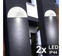 Applique murale applique murale d'extérieur, étanche IP44, acier galvanisé verre blanc, 1x LED 3W 280Lm 3000K, LxHxP 28x14x10,5cm, lot de 2