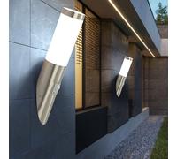 Lot de 2 lampes murales extérieures avec détecteur de mouvement Lampe murale Lampe de façade Torche en acier inoxydable Porte d'entrée Éclairage du mur de la maison 7,6x41x20cm