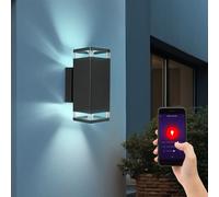 Applique Murale Lampe de Mur Extérieur RGB LED Smart App Commande Dimmable