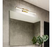 Applique Murale Lampe De Salle De Bain Dorée Réglable 1 Flamme LED L 60 Cm